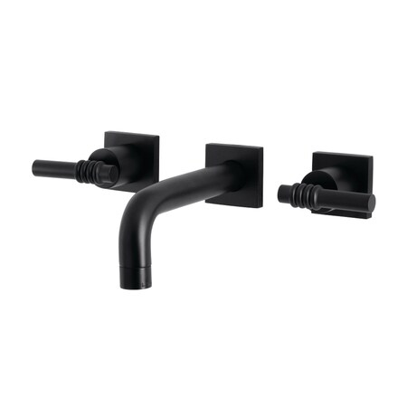 Kingston Brass KS6120ML Two-Handle Wall Mount Bathroom Faucet, Matte Black KS6120ML